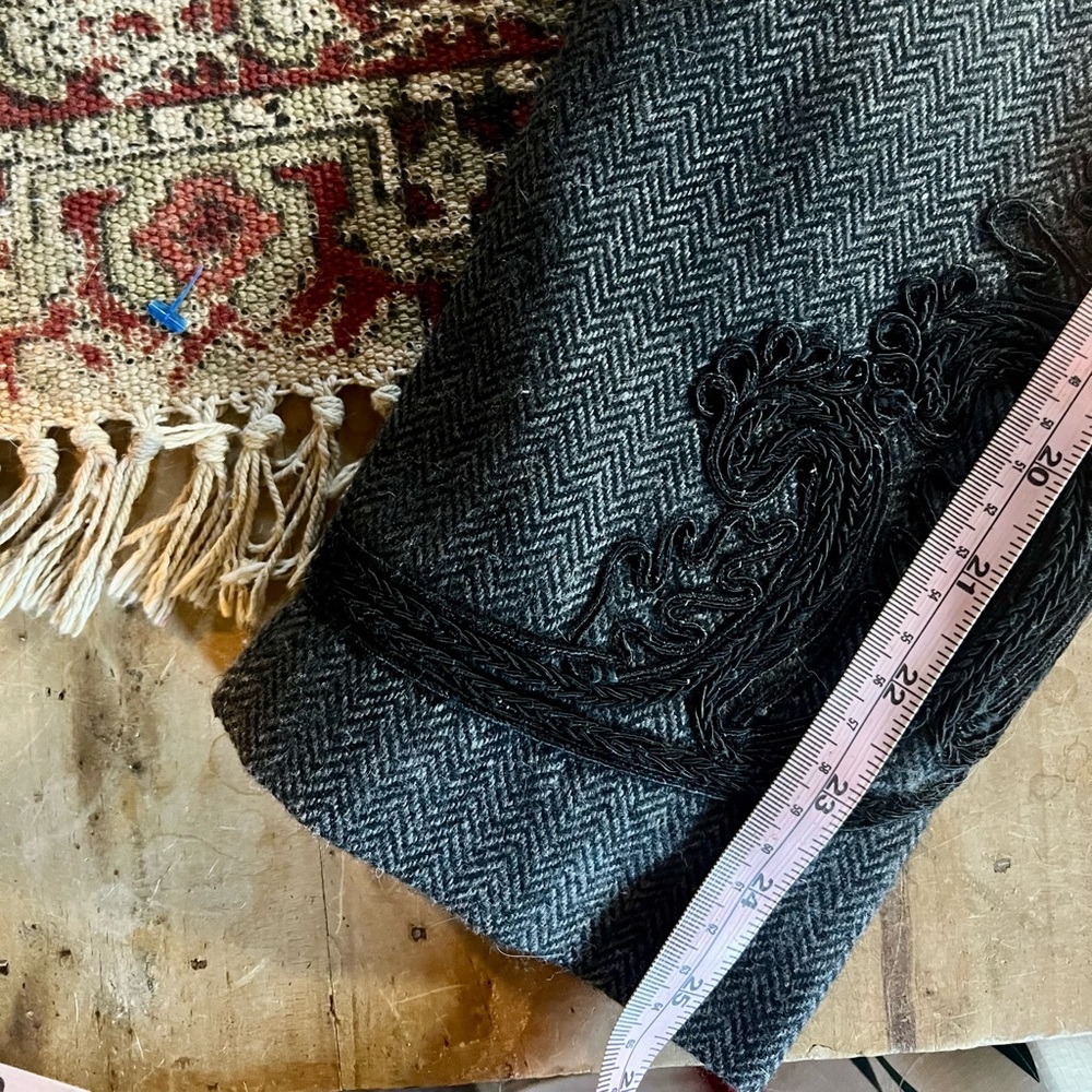 Soft Surroundings Wool Blend Jacket- Grey with Black Embroidery.- size M. - Picture 6 of 10